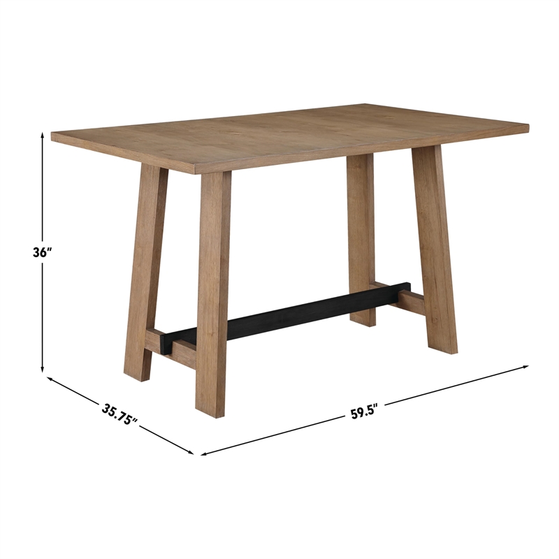 Pemberly Row Modern / Contemporary Counter Table in Brown/Black