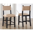 Pemberly Row Contemporary Black Counter Chair in Beige/Black