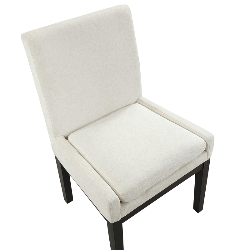 Pemberly Row Contemporary Black Upholstered Side Chair in White