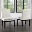Pemberly Row Contemporary Black Upholstered Side Chair in White