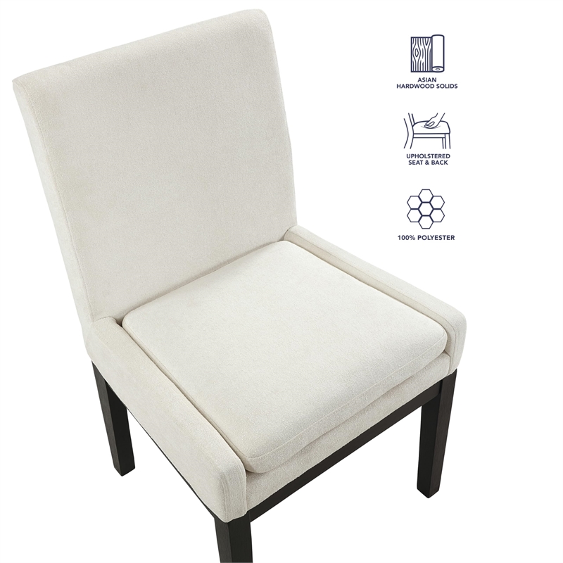 Pemberly Row Contemporary Black Upholstered Side Chair in White