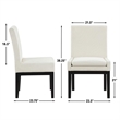 Pemberly Row Contemporary Black Upholstered Side Chair in White