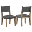 Pemberly Row Contemporary Side Chair Waxed Driftwood Finish in Brown