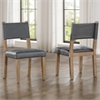 Pemberly Row Contemporary Side Chair Waxed Driftwood Finish in Brown