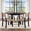 Pemberly Row Contemporary Black 5-piece Round Complete Dining Set