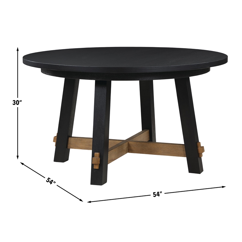 Pemberly Row Contemporary Black 7-piece Round Complete Dining Set