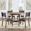 Pemberly Row Contemporary Brown 5-piece Round Complete Dining Set