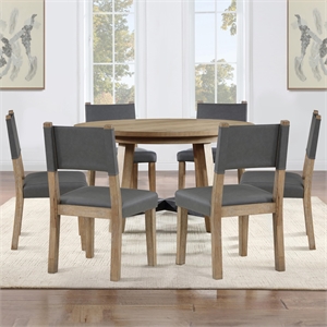 Pemberly Row Contemporary Brown 7-piece Round Complete Dining Set