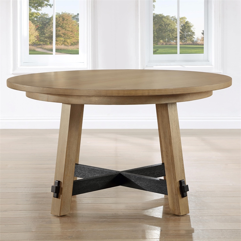 Pemberly Row Contemporary Brown 7-piece Round Complete Dining Set