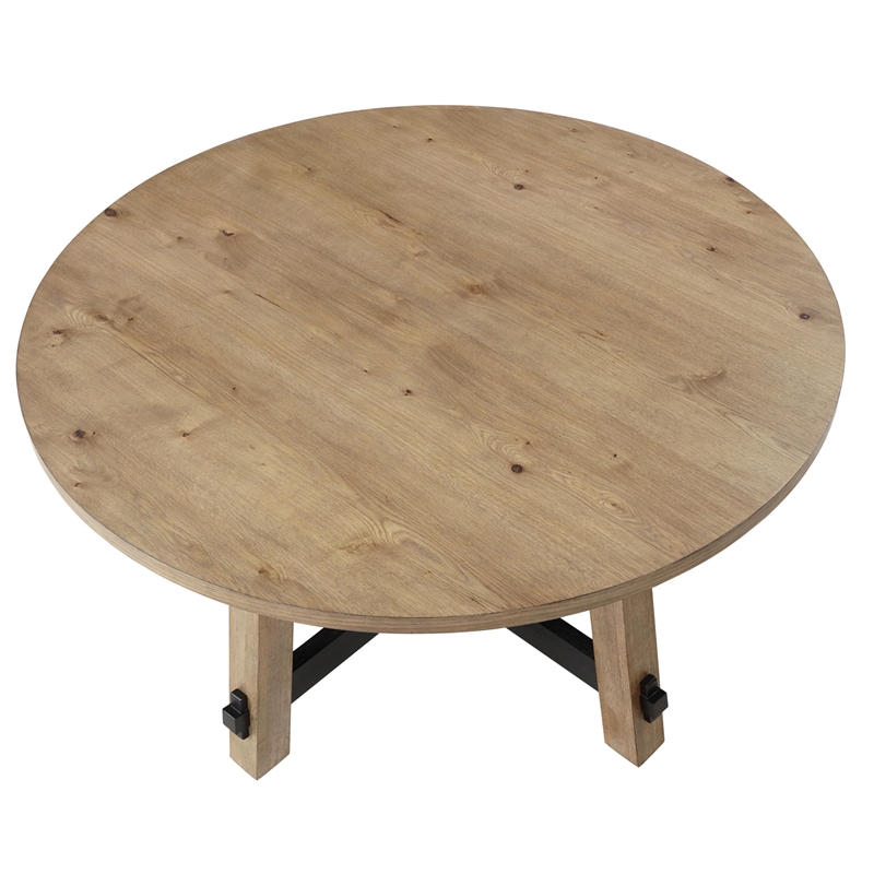 Pemberly Row Contemporary Brown 7-piece Round Complete Dining Set