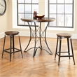 Pemberly Row Contemporary Round Counter 3-pieces Set in Brown