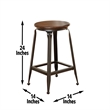 Pemberly Row Contemporary Round Counter 3-pieces Set in Brown