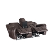 Pemberly Row Modern / Contemporary Power Console Loveseat in Brown