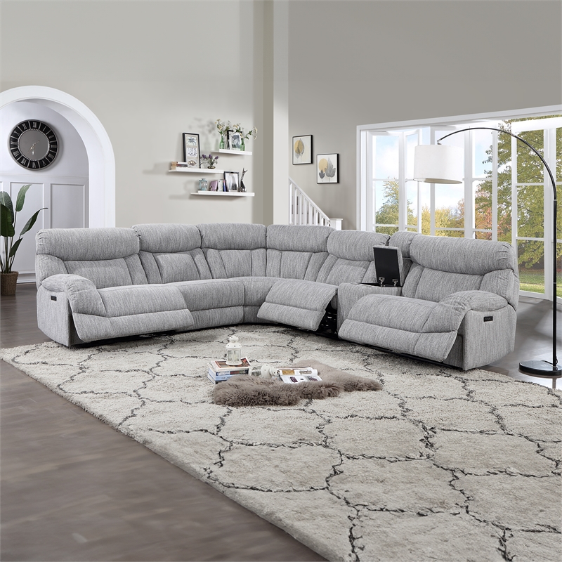 Pemberly Row Modern / Contemporary 6-piece Sectional Sofa in Gray