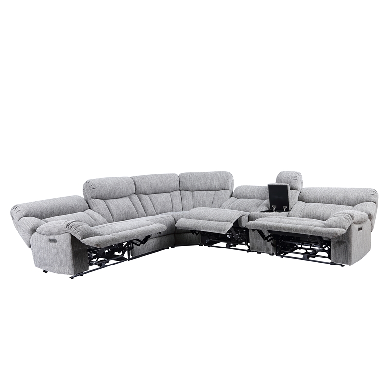 Pemberly Row Modern / Contemporary 6-piece Sectional Sofa in Gray