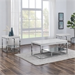 Pemberly Row Contemporary 3-pieces Coffee & End Table Set in White
