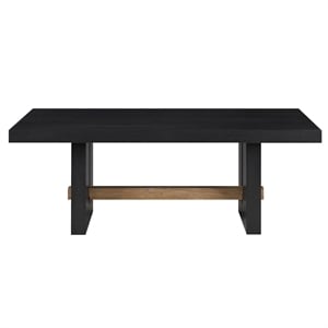 Pemberly Row Engineered Wood Contemporary 48&quot Coffee Table in Black Finish