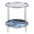Pemberly Row Contemporary Reversible Round End Table in Clear