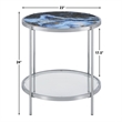 Pemberly Row Contemporary Reversible Round End Table in Clear