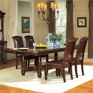 Pemberly Row Engineered Wood Contemporary 5-piece Dining Set in Brown