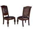 Pemberly Row Faux Leather Seating Contemporary 9 piece Dinng Set in Brown