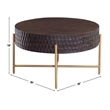 Pemberly Row Modern / Contemporary Round Cocktail Table in Brown