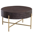 Pemberly Row Modern / Contemporary Round Cocktail Table in Brown