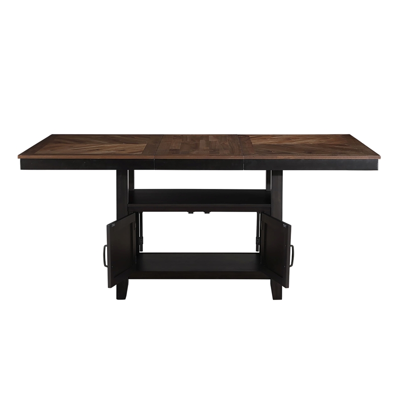 Pemberly Row Contemporary 5-Piece Counter Dining Set in Black