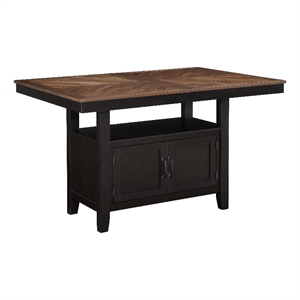 Pemberly Row Contemporary 6-Piece Counter Dining Set in Black