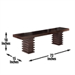 Pemberly Row Engineered Wood Contemporary Dining Bench in Brown