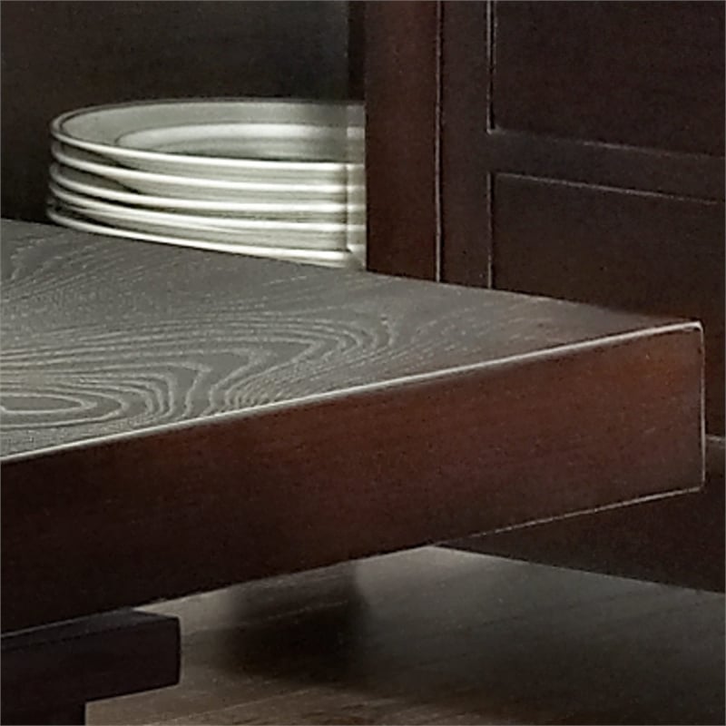 Pemberly Row Engineered Wood Contemporary Dining Bench in Brown