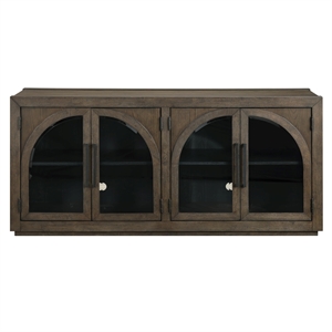 Pemberly Row Contemporary 70&quot Cathedral Doored Server in Brown