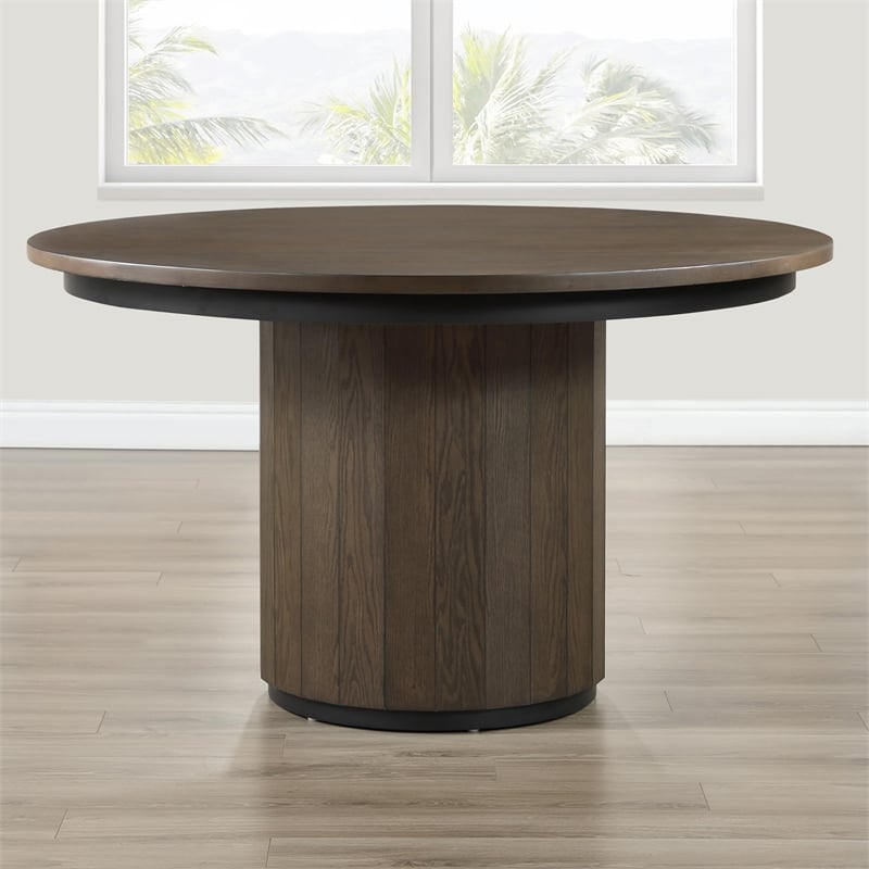 Pemberly Row Engineered Wood Contemporary Dining Table in Brown