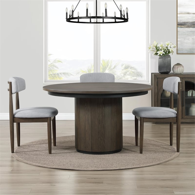 Pemberly Row Engineered Wood Contemporary Dining Table in Brown