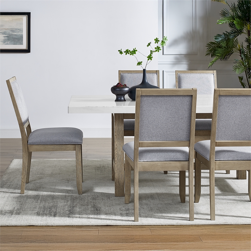 Pemberly Row Contemporary 5-piece Complete Dining Set in White