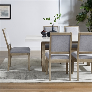 Pemberly Row Contemporary 5-piece Complete Dining Set in White