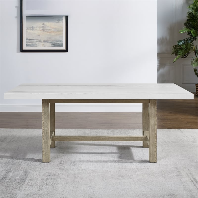 Pemberly Row Modern / Contemporary Rectangular Dining Table in White