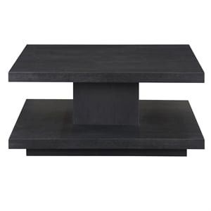 Pemberly Row Contemporary Cocktail Table with Casters in Black