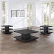 Pemberly Row Contemporary Cocktail Table with Casters in Black