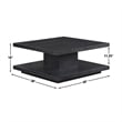 Pemberly Row Contemporary Cocktail Table with Casters in Black