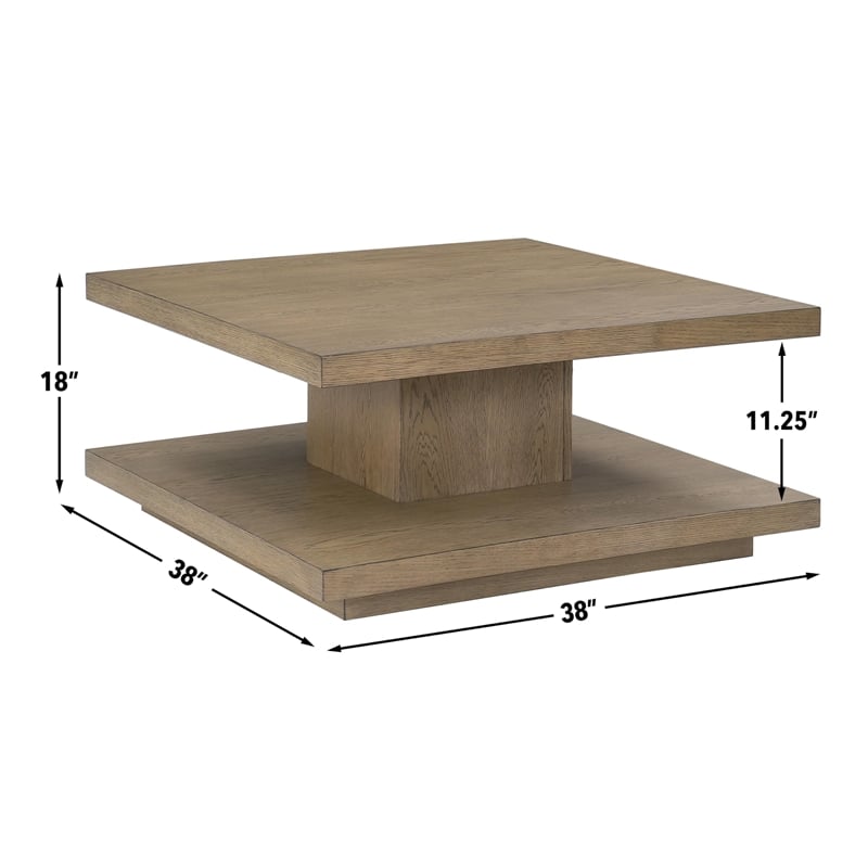 Pemberly Row Engineered Wood Contemporary Cocktail Table in Brown