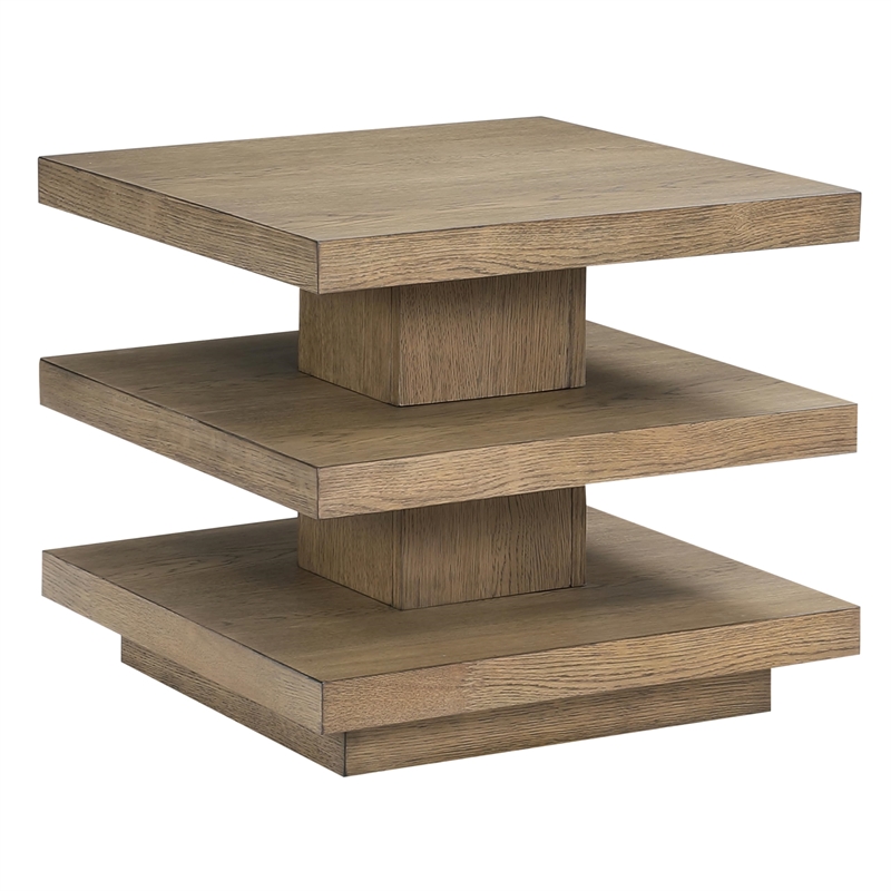 Pemberly Row Engineered Wood Contemporary End Table in Brown