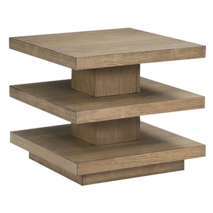 Pemberly Row Engineered Wood Contemporary End Table in Brown