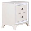 Pemberly Row Contemporary Illuminating Glam Nightstand in Pearl Finish