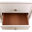 Pemberly Row Contemporary Illuminating Glam Nightstand in Pearl Finish