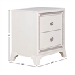 Pemberly Row Contemporary Illuminating Glam Nightstand in Pearl Finish