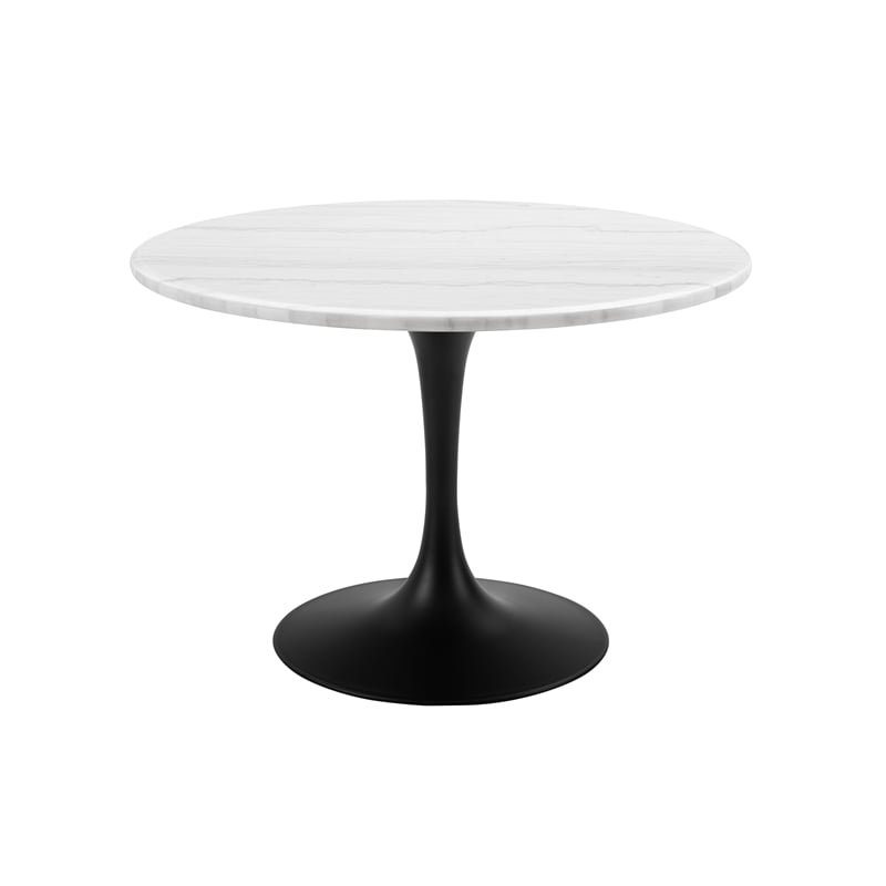 Pemberly Row 5-piece White Top and Black Base Dining Set With Charcoal Chair