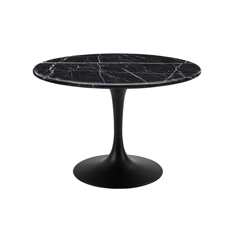 Pemberly Row 5-piece White Top and Black Base Dining Set With Charcoal Chair