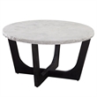 Pemberly Row Modern / Contemporary White Marble Top Cocktail Table