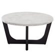 Pemberly Row Modern / Contemporary White Marble Top Cocktail Table